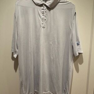 Men's Striped Polo Shirt - Gray